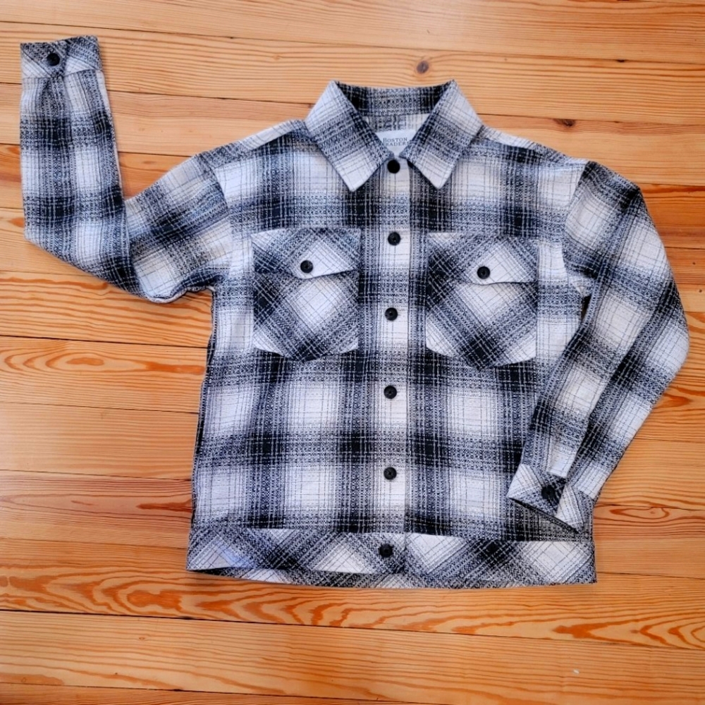 Plaid Boston  traders jacket over shirt